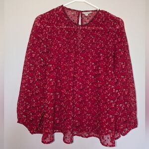 Lucky Brand sheer floral blouse and tank top size S